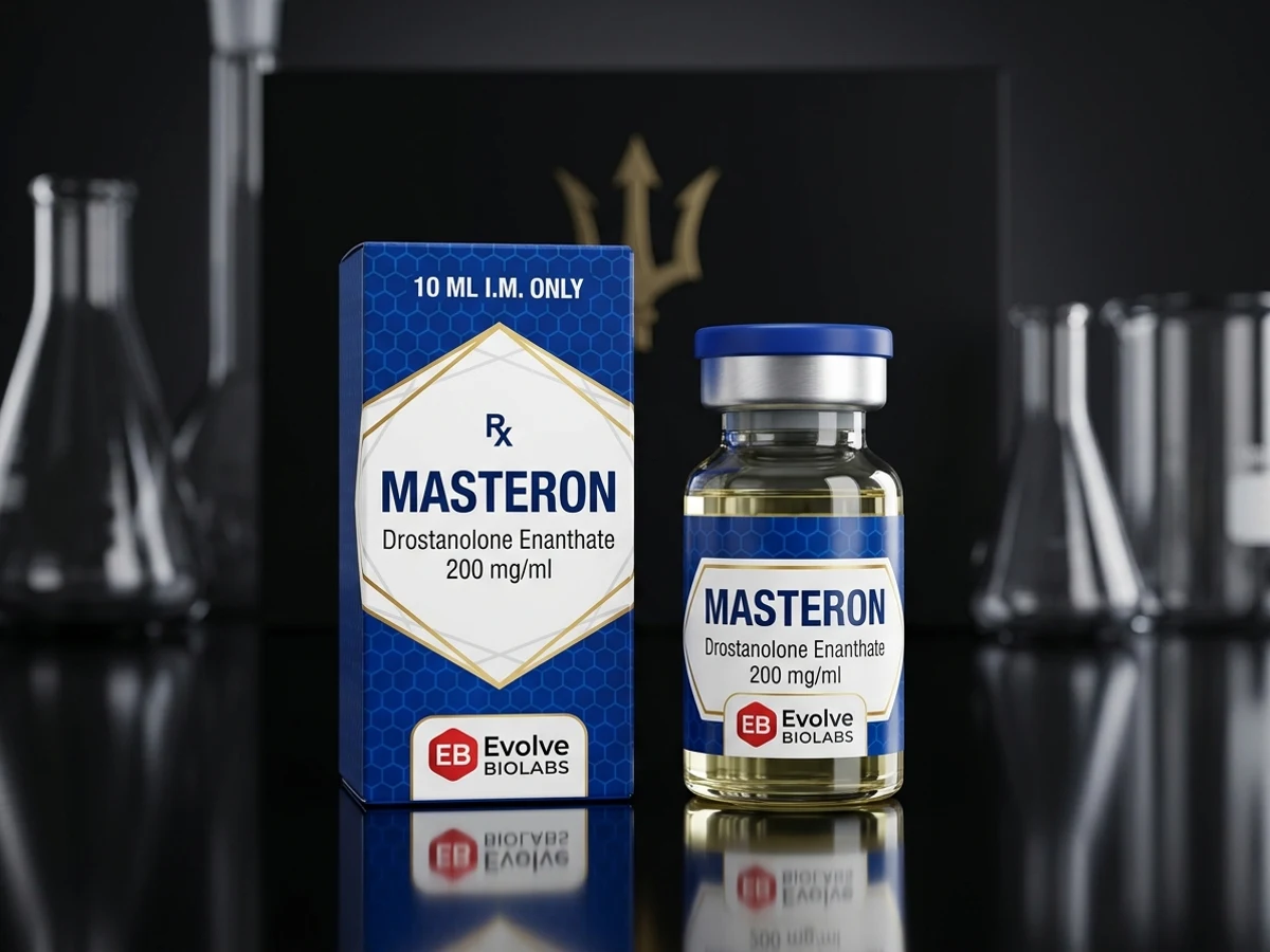 Trident Labs Masteron E 200 Drostanolone Enanthate 200mg/mL 10mL vial and packaging.